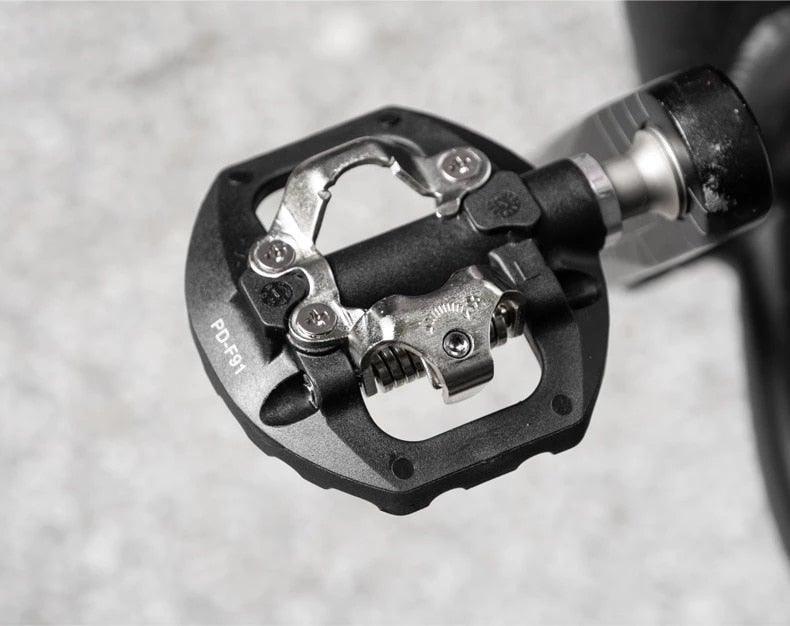 Bike self-locking pedal nylon DU+3 pilin bearing Mountain Clipless Bike bicycle Pedal Cleats pedal bicycle Mountain Bike CNC Die-Cast Aluminum Sealed Pedals With Cleats Dual Platform Clipless Pedals For Mountain Bike Easy Clip In And Out Stevvex