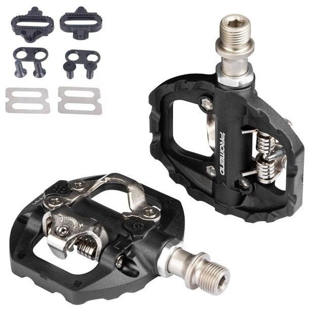Bike self-locking pedal nylon DU+3 pilin bearing Mountain Clipless Bike bicycle Pedal Cleats pedal bicycle Mountain Bike CNC Die-Cast Aluminum Sealed Pedals With Cleats Dual Platform Clipless Pedals For Mountain Bike Easy Clip In And Out Stevvex