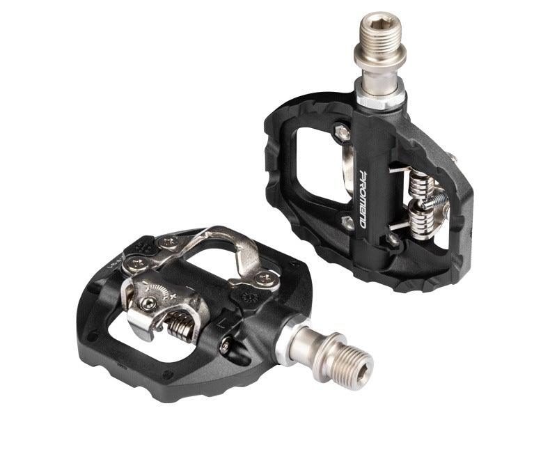 Bike self-locking pedal nylon DU+3 pilin bearing Mountain Clipless Bike bicycle Pedal Cleats pedal bicycle Mountain Bike CNC Die-Cast Aluminum Sealed Pedals With Cleats Dual Platform Clipless Pedals For Mountain Bike Easy Clip In And Out Stevvex