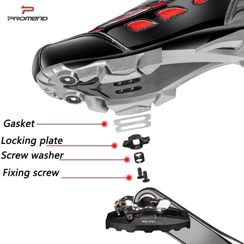 Bike self-locking pedal nylon DU+3 pilin bearing Mountain Clipless Bike bicycle Pedal Cleats pedal bicycle Mountain Bike CNC Die-Cast Aluminum Sealed Pedals With Cleats Dual Platform Clipless Pedals For Mountain Bike Easy Clip In And Out Stevvex