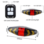 Bike Signal Wireless Remote Mountain Bike Cycling Lights Remote Control LED Warning Lamp Flashing Bike TailLight With Turn Signals Wireless Remote Control Ultra Bright LED Safety Warning Rear Lights Stevvex