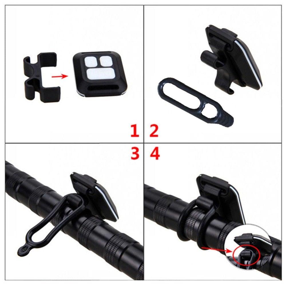 Bike Signal Wireless Remote Mountain Bike Cycling Lights Remote Control LED Warning Lamp Flashing Bike TailLight With Turn Signals Wireless Remote Control Ultra Bright LED Safety Warning Rear Lights Stevvex