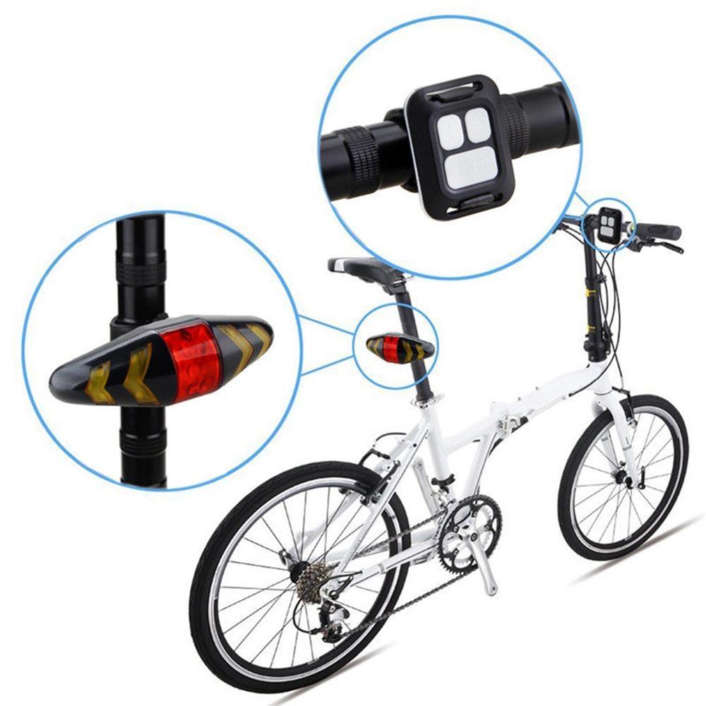 Bike Signal Wireless Remote Mountain Bike Cycling Lights Remote Control LED Warning Lamp Flashing Bike TailLight With Turn Signals Wireless Remote Control Ultra Bright LED Safety Warning Rear Lights Stevvex