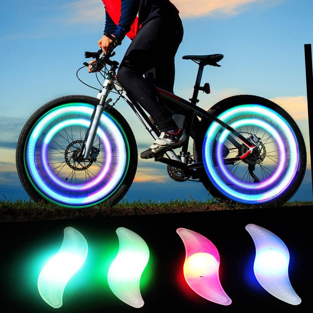 Bike Wheel Spokes Light 3 Lighting Mode LED Night Ride Waterproof Safety Warning Light Bicycle Colorful Lamp With Battery Waterproof LED Bicycle Spoke Lights Safety Flashing Lights For Bike Stevvex