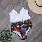 Bikini Push Up Summer Floral Swimwear Sport Women Plus Size Swimming Suit For Women  Women Bikini Set Ruffle Two Piece Swimsuit Flounce Push Up Cutout Swimwear Bathing Suits Swimsuit High Waist Bikini Set
