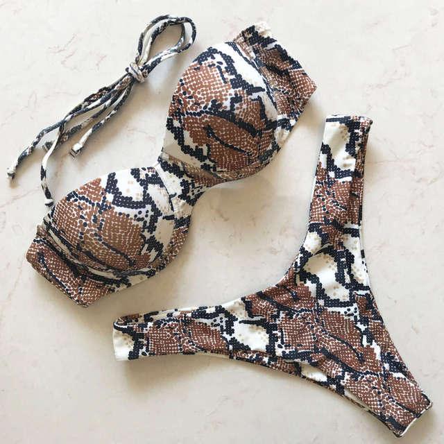 Bikini Push Up Swimsuit Female Swimwear Women's Bathing Suits Push Up Underwire Bikini Set Padded Two Piece Swimsuits Women Two-pieces Durable Bikini Set With Bra Cup Modern Bathing Suit Stevvex