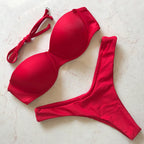 Bikini Push Up Swimsuit Female Swimwear Women's Bathing Suits Push Up Underwire Bikini Set Padded Two Piece Swimsuits Women Two-pieces Durable Bikini Set With Bra Cup Modern Bathing Suit Stevvex