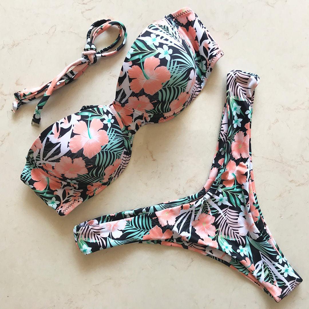 Bikini Push Up Swimsuit Female Swimwear Women's Bathing Suits Push Up Underwire Bikini Set Padded Two Piece Swimsuits Women Two-pieces Durable Bikini Set With Bra Cup Modern Bathing Suit Stevvex