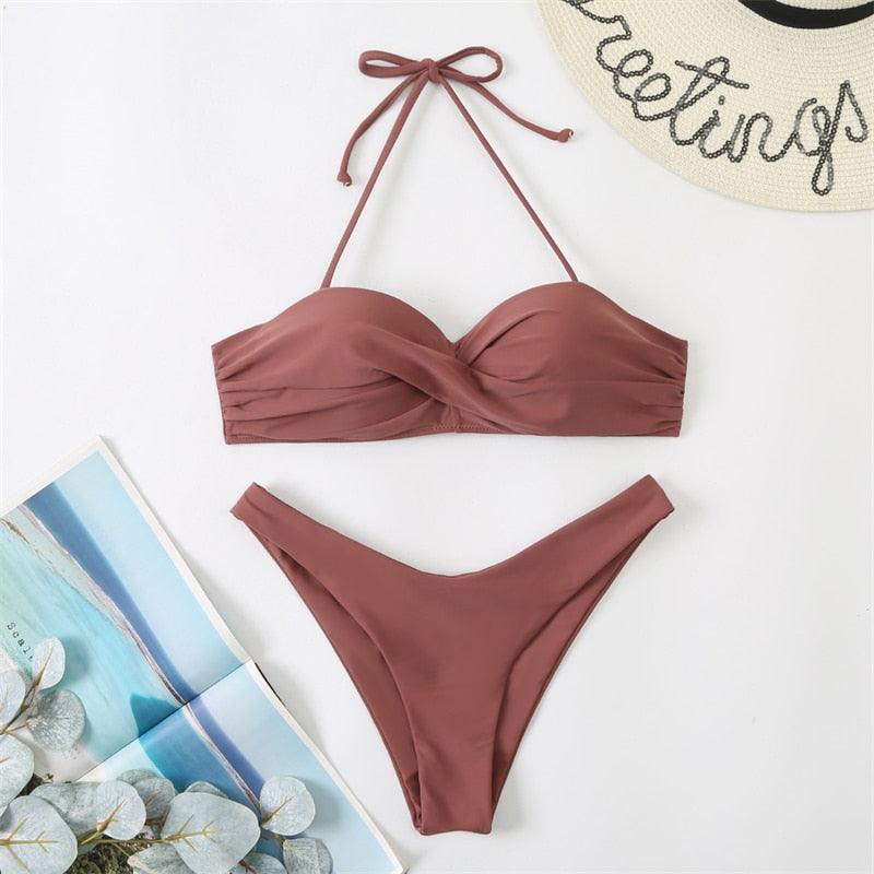 Bikini Push Up Swimwear  Bikini Set Pink Swimwear Women Micro Swimsuit Female Bandage Bikini Beach Wear Swimming Two-Piece Swimsuit Summer Swimsuit for Women Stevvex