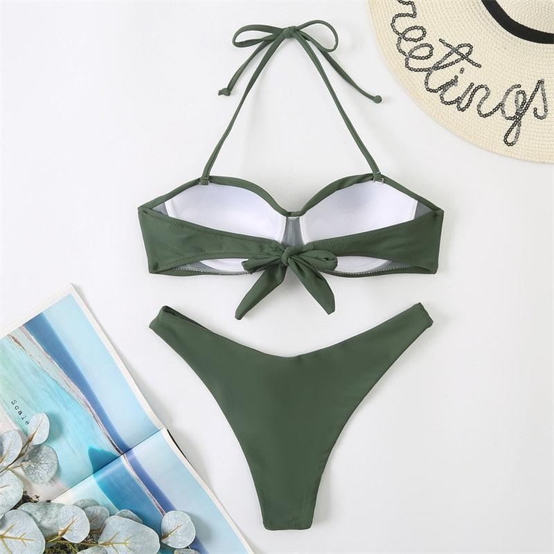 Bikini Push Up Swimwear  Bikini Set Pink Swimwear Women Micro Swimsuit Female Bandage Bikini Beach Wear Swimming Two-Piece Swimsuit Summer Swimsuit for Women Stevvex