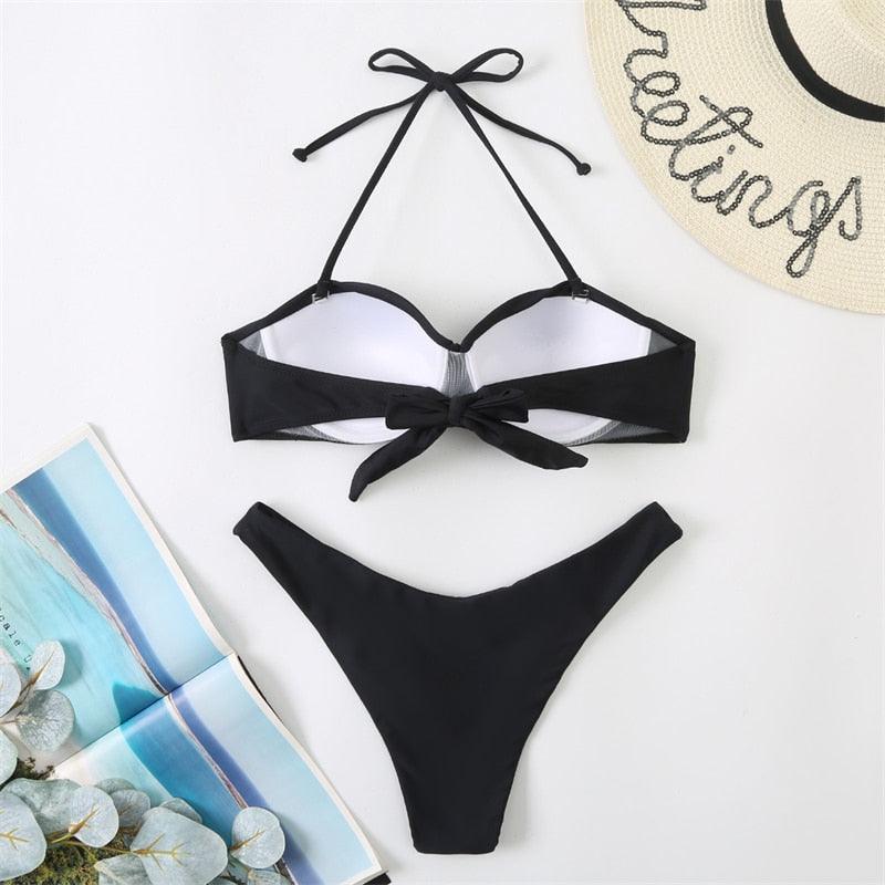 Bikini Push Up Swimwear  Bikini Set Pink Swimwear Women Micro Swimsuit Female Bandage Bikini Beach Wear Swimming Two-Piece Swimsuit Summer Swimsuit for Women Stevvex