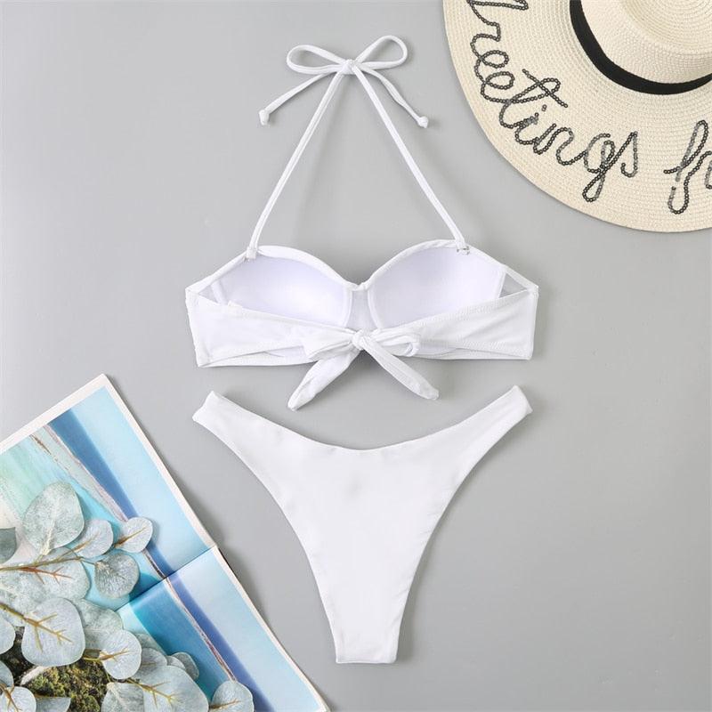 Bikini Push Up Swimwear  Bikini Set Pink Swimwear Women Micro Swimsuit Female Bandage Bikini Beach Wear Swimming Two-Piece Swimsuit Summer Swimsuit for Women Stevvex