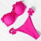Bikini Set High Cut Solid  Swimsuit Women Swimwear Push Up Bathing Suit Beachwear Leopard Bikini Women's Ribbed Underwire Bikini High Cut Bikini V Swimwear Butterfly Print High Leg Bikini Swimsuit Stevvex