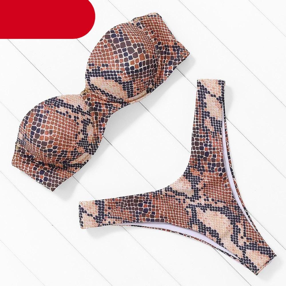 Bikini Set High Cut Solid  Swimsuit Women Swimwear Push Up Bathing Suit Beachwear Leopard Bikini Women's Ribbed Underwire Bikini High Cut Bikini V Swimwear Butterfly Print High Leg Bikini Swimsuit Stevvex