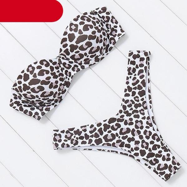 Bikini Set High Cut Solid  Swimsuit Women Swimwear Push Up Bathing Suit Beachwear Leopard Bikini Women's Ribbed Underwire Bikini High Cut Bikini V Swimwear Butterfly Print High Leg Bikini Swimsuit Stevvex