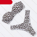 Bikini Set High Cut Solid  Swimsuit Women Swimwear Push Up Bathing Suit Beachwear Leopard Bikini Women's Ribbed Underwire Bikini High Cut Bikini V Swimwear Butterfly Print High Leg Bikini Swimsuit Stevvex