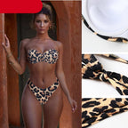 Bikini Set High Cut Solid  Swimsuit Women Swimwear Push Up Bathing Suit Beachwear Leopard Bikini Women's Ribbed Underwire Bikini High Cut Bikini V Swimwear Butterfly Print High Leg Bikini Swimsuit Stevvex