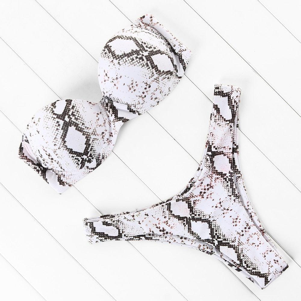 Bikini Set High Cut Solid  Swimsuit Women Swimwear Push Up Bathing Suit Beachwear Leopard Bikini Women's Ribbed Underwire Bikini High Cut Bikini V Swimwear Butterfly Print High Leg Bikini Swimsuit Stevvex