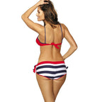 Bikini Set Three Piece Swimsuit Women Push Up Swimwear Bathing Suit Beachwear Swimming Suit For Women  Women Braided Straps Lace Up Contrast Bikini Set Swimsuit Flower Bathing Suit Cross Low Waist Swimwear Stevvex