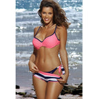 Bikini Set Three Piece Swimsuit Women Push Up Swimwear Bathing Suit Beachwear Swimming Suit For Women  Women Braided Straps Lace Up Contrast Bikini Set Swimsuit Flower Bathing Suit Cross Low Waist Swimwear Stevvex