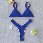 Bikini Solid Swimsuit Women Swimwear Push Up Bikini Set Patchwork  Summer Beach Bathing Suit Swim Wear Halter Bikini Swimsuit Beach Swimming Traveling High Leg Bikini