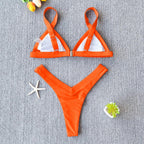 Bikini Solid Swimsuit Women Swimwear Push Up Bikini Set Patchwork  Summer Beach Bathing Suit Swim Wear Halter Bikini Swimsuit Beach Swimming Traveling High Leg Bikini