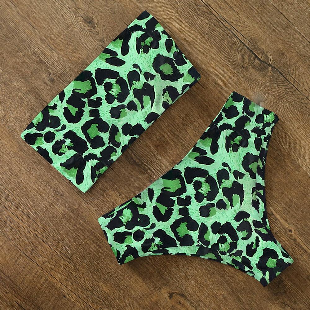Bikini Swimwear Swimsuit Women Floral Print High Waist Bikini Set Back Cross Bathing Suit Female Beach Wear Women's Bikini Swimsuits Strapless Two Pieces Bathing Suits Stevvex