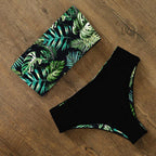 Bikini Swimwear Swimsuit Women Floral Print High Waist Bikini Set Back Cross Bathing Suit Female Beach Wear Women's Bikini Swimsuits Strapless Two Pieces Bathing Suits Stevvex