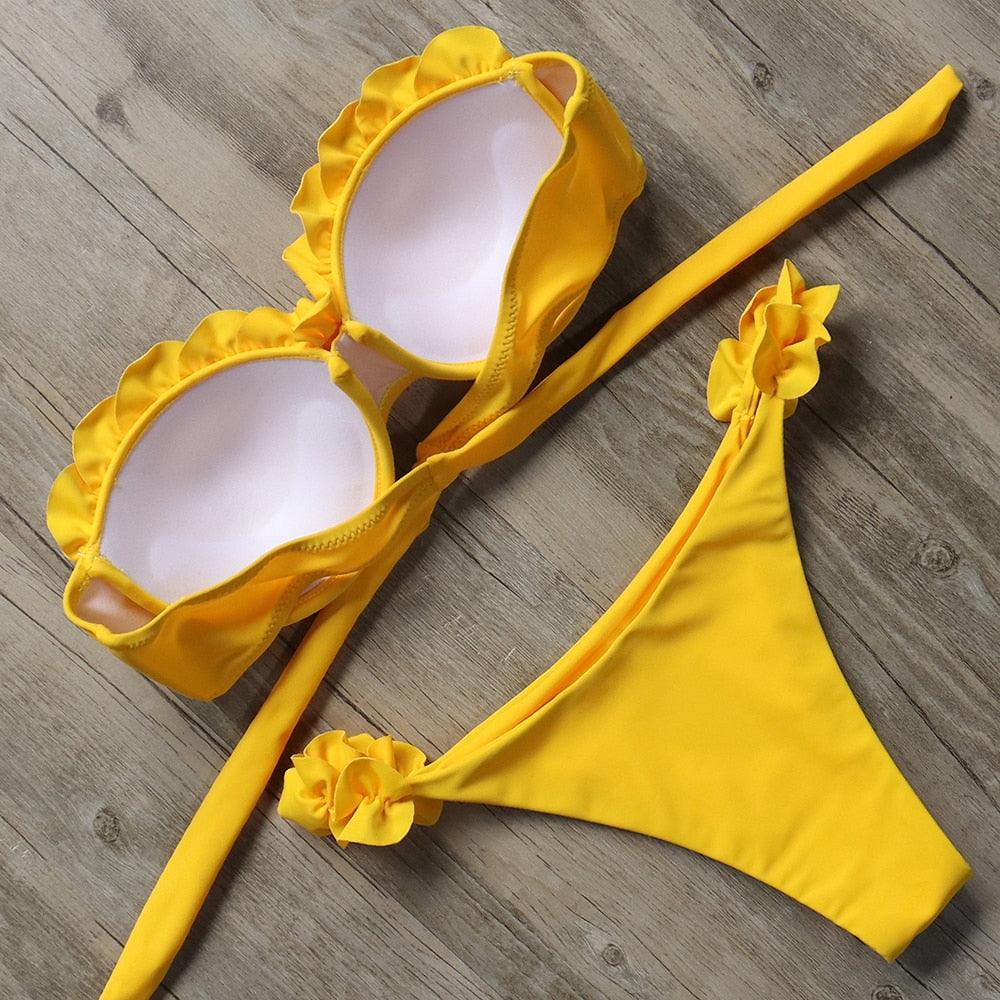 Bikini Swimwear Women Swimsuit  Leopard Bikini Set Women's Halter Triangle Bikini Bottom Cheeky Two Piece Swimsuits Push Up Bathing Suit Female Summer Beach Wear Stevvex