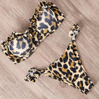 Bikini Swimwear Women Swimsuit  Leopard Bikini Set Women's Halter Triangle Bikini Bottom Cheeky Two Piece Swimsuits Push Up Bathing Suit Female Summer Beach Wear Stevvex