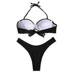Bikini Swimwear Women Swimsuit  Leopard Bikini Set Women's Halter Triangle Bikini Bottom Cheeky Two Piece Swimsuits Push Up Bathing Suit Female Summer Beach Wear Stevvex