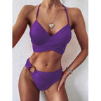 Bikini Women Push Up Leopard Print Beach High Waist High Cut Swimsuit Swimsuit High Waist Tummy Control Bathing Suits Solid Women Bathing Suit High Cut Swimwear Stevvex