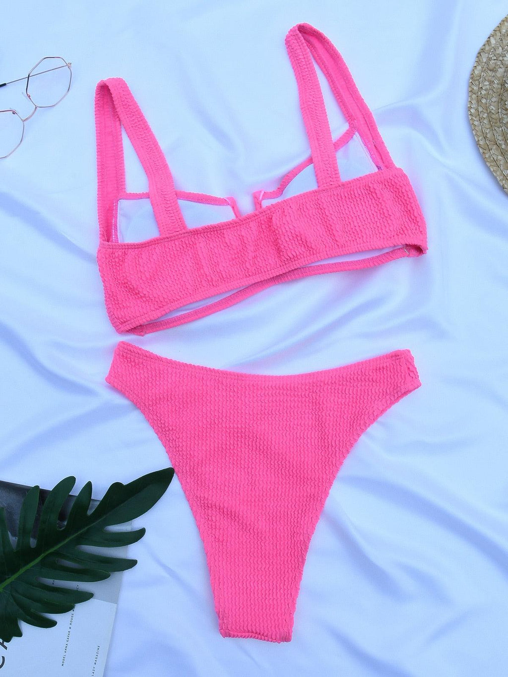 Bikini Women Swimsuit Female Bikini Set Solid Swimwear For Women Bathing Suit Swimming Suits Beach Wear Underwire Bikini High Cut Bikini Swimwear Solid Color High Leg Bikini Swimsuit Stevvex