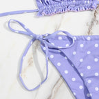 Bikini Women  Swimsuit Female Low Waist Swimwear Women Beach Mini Thong Bikini Set Bathing Suit Women Thong Swimsuits Strapless 2 Piece Bikini String Tie Ruffle Brazilian Bathing Suit Stevvex