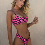 Bikini Women Swimwear Leopard Bikinis Swim Suit Push Up Swimsuit Female Beachwear Swimming Bikini Women Bandage Bikini Set High Waist Push Up Bathing Suit 2 Piece Swimsuit Stevvex