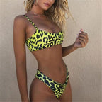 Bikini Women Swimwear Leopard Bikinis Swim Suit Push Up Swimsuit Female Beachwear Swimming Bikini Women Bandage Bikini Set High Waist Push Up Bathing Suit 2 Piece Swimsuit Stevvex