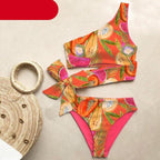 Bikini Women Swimwear Push Up Swimsuit One Shoulder Print Lightweight Bikini Set Bathing Suit Beach Swimming Suit High Waist Comfy One Shoulder Bikini Set Bathing Suit For Women Stevvex