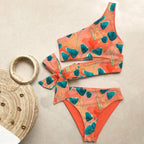 Bikini Women Swimwear Push Up Swimsuit One Shoulder Print Lightweight Bikini Set Bathing Suit Beach Swimming Suit High Waist Comfy One Shoulder Bikini Set Bathing Suit For Women Stevvex