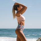 Bikini Women Swimwear Push Up Swimsuit One Shoulder Print Lightweight Bikini Set Bathing Suit Beach Swimming Suit High Waist Comfy One Shoulder Bikini Set Bathing Suit For Women Stevvex