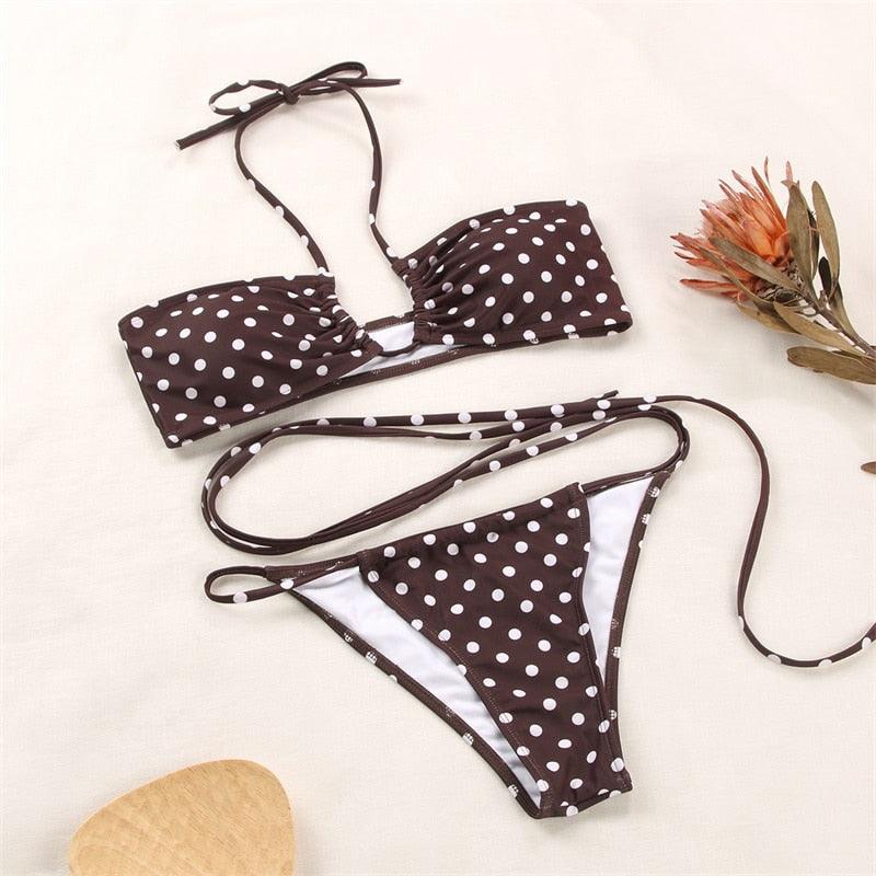 Bikinis Micro Adjustable Swimwear Women Summer Bikini Set Modern Colorful Print Beach Wear Women's Comfortable Swimsuit Knotted String Triangle Bikini Tie Side High Cut Bikini Set Stevvex