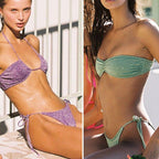 Bikinis Micro Adjustable Swimwear Women Summer Bikini Set Modern Colorful Print Beach Wear Women's Comfortable Swimsuit Knotted String Triangle Bikini Tie Side High Cut Bikini Set Stevvex