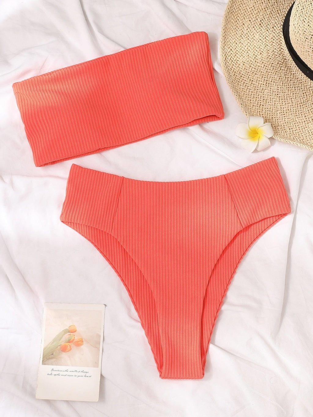 Bikinis Swimsuit Women Push Up Bikini Set  Female Swimwear Women's Strapless Solid Color 2 Pieces Bathing Suit Swimsuit Swimsuits Off Shoulder High Waist Bathing Suit High Cut Swimwear For Summer Stevvex