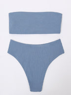 Bikinis Swimsuit Women Push Up Bikini Set  Female Swimwear Women's Strapless Solid Color 2 Pieces Bathing Suit Swimsuit Swimsuits Off Shoulder High Waist Bathing Suit High Cut Swimwear For Summer Stevvex
