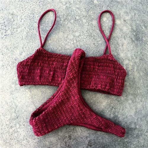 Bikinis Women Swimwear Two Piece Set Women Plus Size Swimwear Bandage Push-Up Padded Bra Bikini Set Swimsuit Bathing Suit Women Push-up Padded Bra Bandage Bikini Set Swimsuit Swimwear Bathing Stevvex
