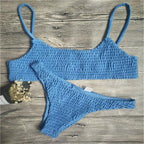 Bikinis Women Swimwear Two Piece Set Women Plus Size Swimwear Bandage Push-Up Padded Bra Bikini Set Swimsuit Bathing Suit Women Push-up Padded Bra Bandage Bikini Set Swimsuit Swimwear Bathing Stevvex