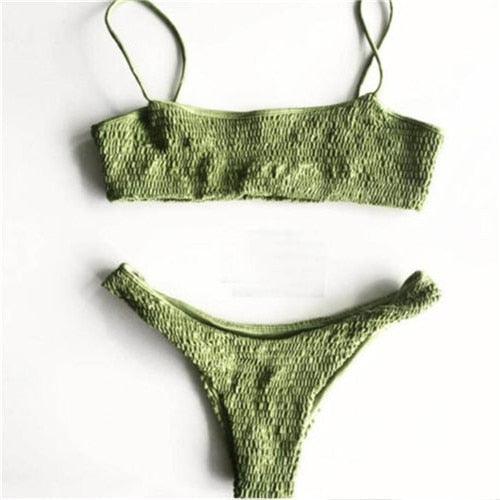 Bikinis Women Swimwear Two Piece Set Women Plus Size Swimwear Bandage Push-Up Padded Bra Bikini Set Swimsuit Bathing Suit Women Push-up Padded Bra Bandage Bikini Set Swimsuit Swimwear Bathing Stevvex