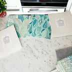 Biodegradable Kitchen Cloth Coastal Beach Style 70% Cellulose 30% Cotton