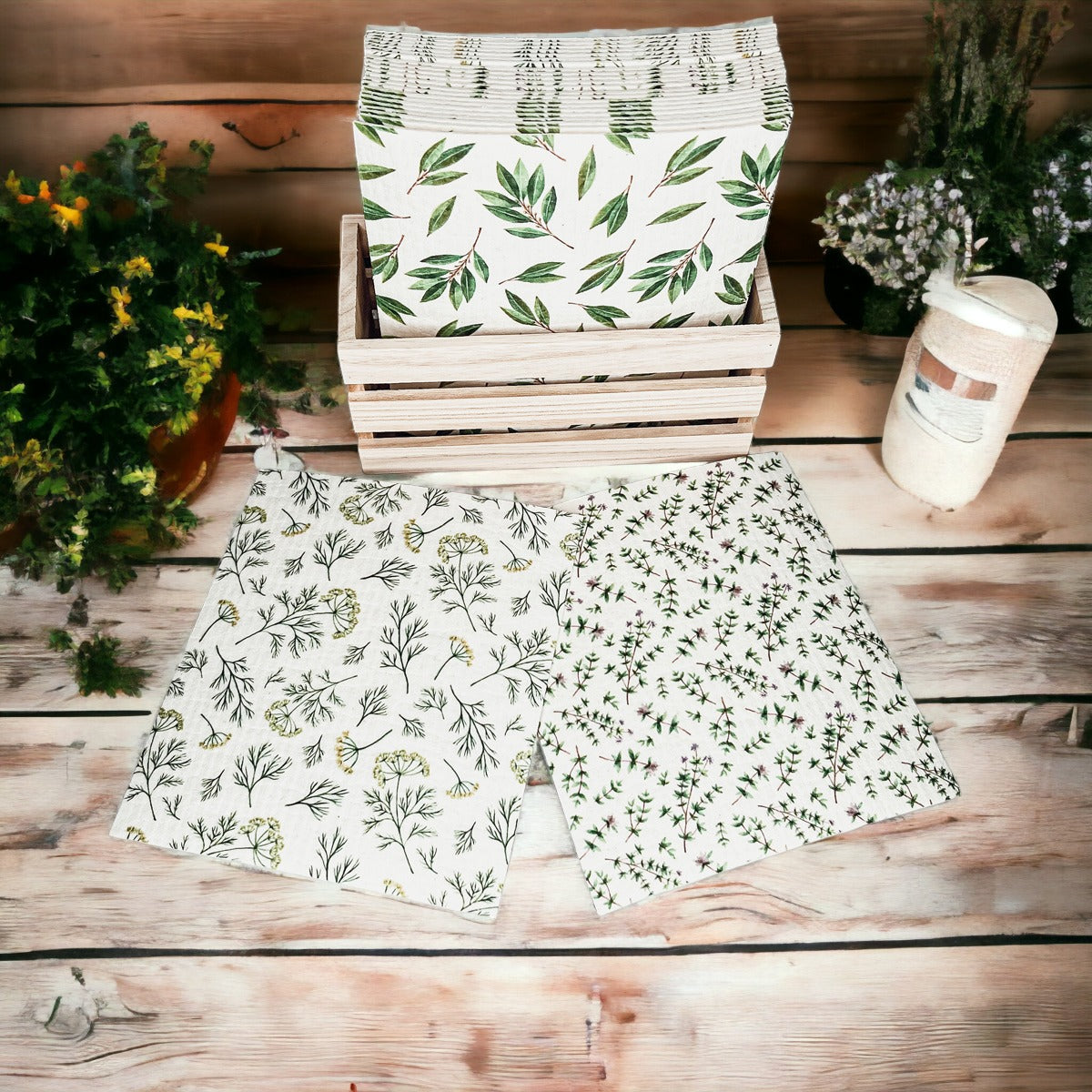 Biodegradable Kitchen Cloths 70% Cellulose 30% Cotton Eco-Friendly Reusable Set BandsCo Straps