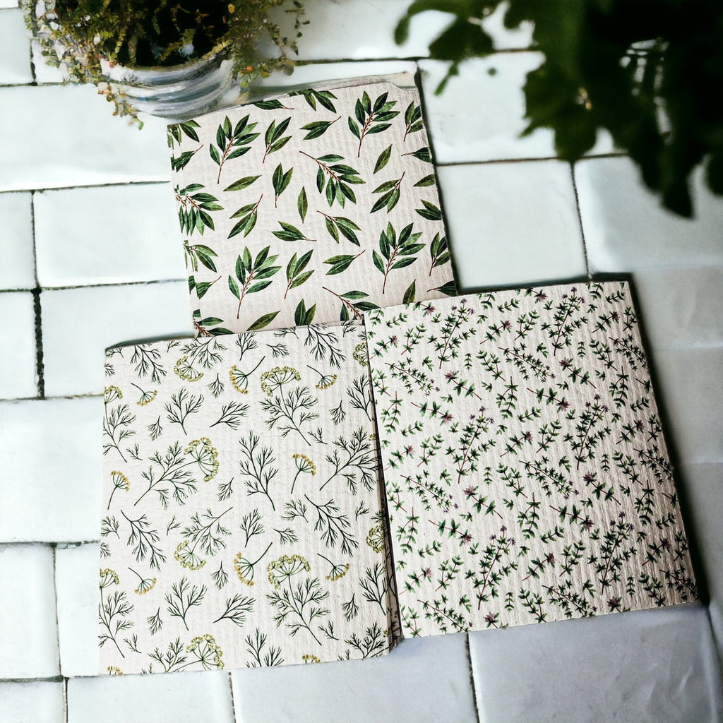 Biodegradable Kitchen Cloths 70% Cellulose 30% Cotton Eco-Friendly Reusable Set BandsCo Straps