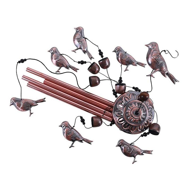 Bird Wind Chimes Waterproof Metal Wind Bells With Aluminum Tubes Bells Deep Tone Memorial Wind Chimes with Hook Smooth Melodic Tones Copper Antique Wind Chime Wall Hanging Home Decoration Romantic Wind Chime For Home Stevvex
